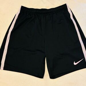 Nike Black Shorts with Light Pink Logo and Stripes